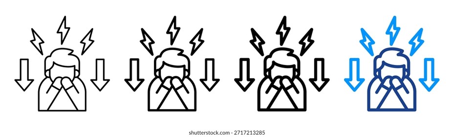 Conjunto de Coleta de Outline Diferente do Ícone de Redução de Tensão