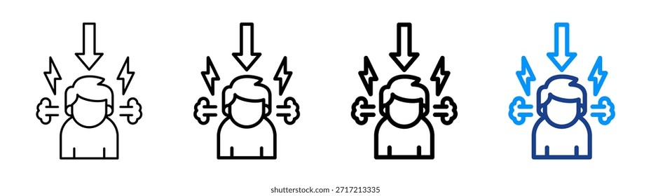 Conjunto de Colección de contorno diferente de ícono de reducción de estrés