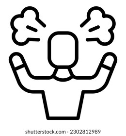 Vector de contorno de icono de reducción de estrés. Autocuerpo. Salud calurosa