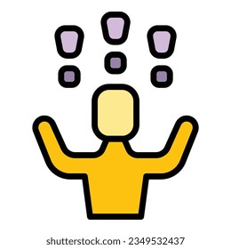 Stress reduction icon outline vector. Mind calm. Soul spa color flat