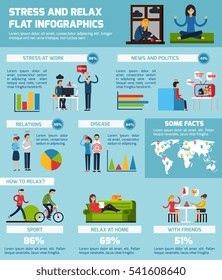 Infografik-Set mit Arbeits- und Beziehungssymbolen flach, Vektorgrafik 