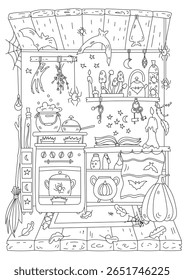 Stress Relief With An Adult Coloring Book And A Witch's Magical Kitchen