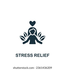 Stress relief icon. Monochrome simple sign from mental health collection. Stress relief icon for logo, templates, web design and infographics.