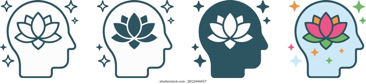 Stress Relief icon sheet multiple style collection