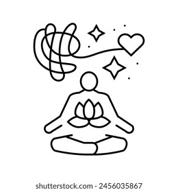 stress relief mental health line icon vector. stress relief mental health sign. isolated contour symbol black illustration