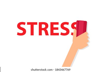 Stress Relief Poster. Clipart Image Isolated On White Background