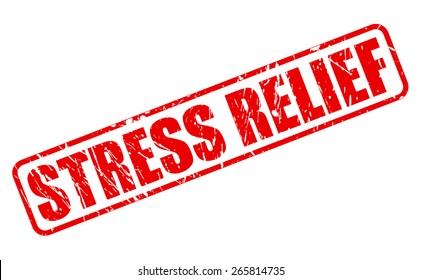 Stress relief red stamp text on white