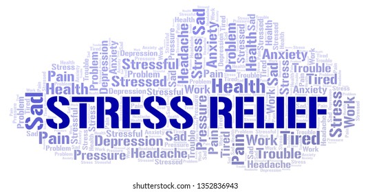 Stress Relief Word Cloud Stock Vector (Royalty Free) 1352836943 ...