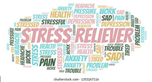 Stress Reliever word cloud.