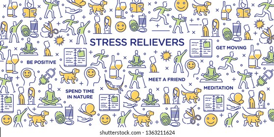 Stress Relievers Conceptual Vector Illustration 

