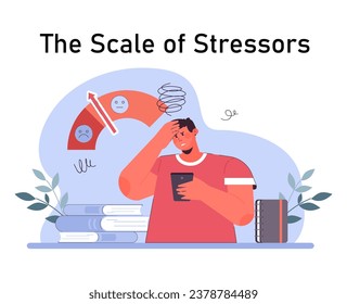 Stress resistance. Emotional balance and stress resilience skill. Mindfulness practice and work-life balance. Self-care and mental health awareness. Flat vector illustration