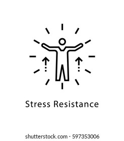 Stress Resistance Vector line Icon 
