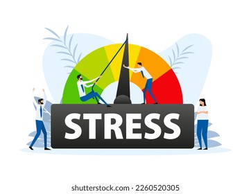 Stress scale test. Prevent stress level. Vector illustration.