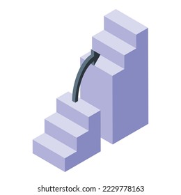 Stress stairs icon isometric vector. Skills reduce. Support effort