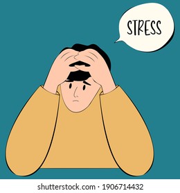 Stress Suffers crisis - Vector Stock Illustration 