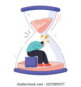 Ilustración plana de tiempo de esfuerzo, diseño editable 