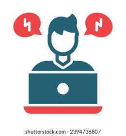 Glifo Vector De Estrés Dos Iconos De Color Para Uso Personal Y Comercial.
