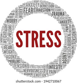 Stress Vector Illustration Word Cloud Isolated Stock Vector (Royalty ...