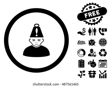 Stress Weight icon with free bonus icon set. Vector illustration style is flat iconic symbols, black color, white background.