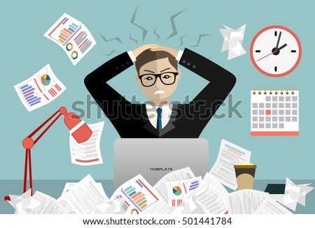stress work concept flat illustration stressed stock vector royalty stress at work