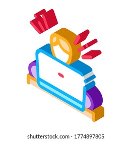 Stress Work Man Icon Vector. Isometric Stress Work Man isometric sign. color isolated symbol illustration