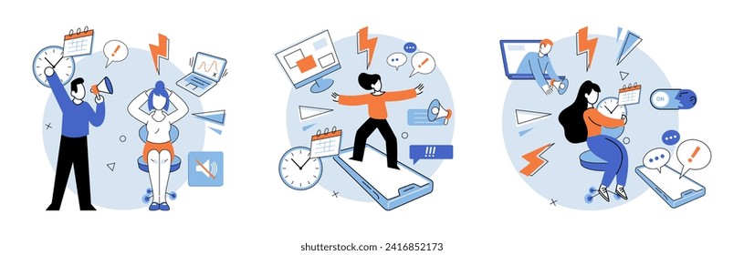Stress at work vector illustration. Excessive stress at work can lead to unhappiness and negatively impact overall well being Worries and professional challenges can contribute to feelings sadness