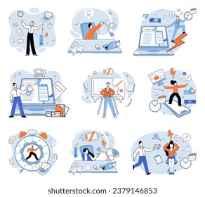 Stress at work vector illustration. The stress at work metaphor sheds light on emotional toll and strain caused by work related stressors Balancing work and personal responsibilities is crucial