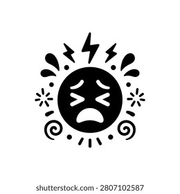 : Stressed Anger Outburst Icon Icon Isolated On White Background
