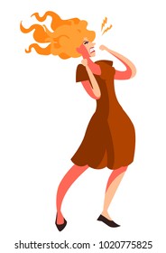 stressed angry fire woman