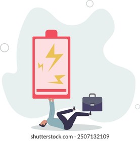 stressed or anxiety from unhealthy work or depression and burnout, low energy or motivation concept.flat design with people.