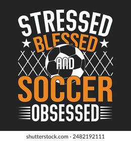 Beato estresado y obsesionado con el fútbol - Diseño de camiseta de fútbol, Cita divertida de fútbol