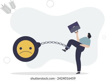 Stressed burden, anxiety or negative thinking, anger or emotional causing problem, mental health or depression, overworked or overwhelmed concept,flat vector illustration.