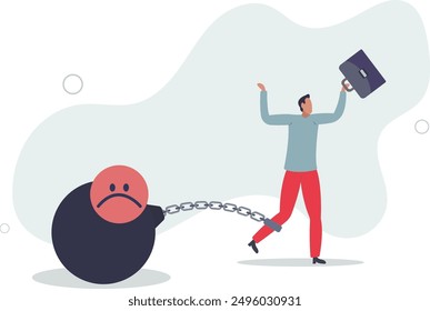 Stressed burden, anxiety or negative thinking, anger or emotional causing problem, mental health or depression, overworked or overwhelmed concept,flat design.illustration with people.