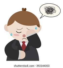 stressed businessman cartoon vector