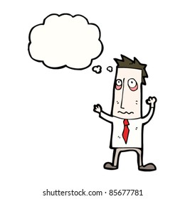 stressed cartoon business man
