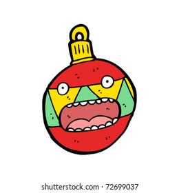 stressed christmas bauble cartoon