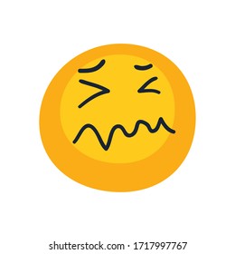 gestresste Emoji Gesichtssymbole Design, Cartoon Expression Emotico und Social Media Thema Vektorgrafik