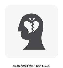 Stressed and emotion icon on white.