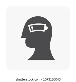 Stressed and emotion icon on white.