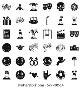 Stressed emotion icons set. Simple style of 36 stressed emotion vector icons for web isolated on white background
