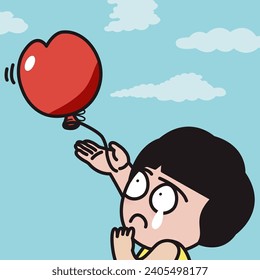 Stressed Girl Let Go And Get Her Heart Out Concept Card Character illustration