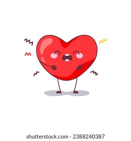 Stressed Heart Mascot Icon. Vector Illustration of a Troubled Love Heart Character, Ideal for Expressing Worry and Emotional Discomfort.