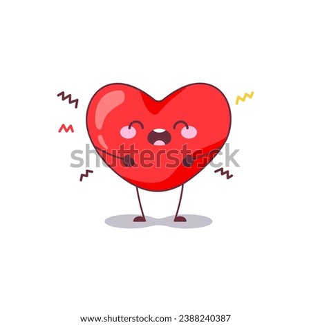 Stressed Heart Mascot Icon. Vector Illustration of a Troubled Love Heart Character, Ideal for Expressing Worry and Emotional Discomfort.