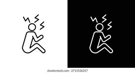 Stressed human icon in line design. Editable stroke icons.