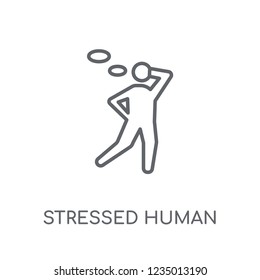 stressed human linear icon. Modern outline stressed human logo concept on white background from Feelings collection. Suitable for use on web apps, mobile apps and print media.