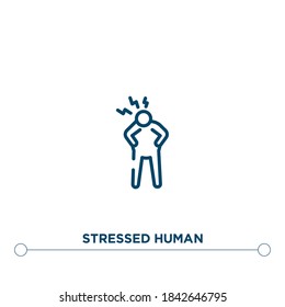 stressed human outline vector icon. simple element illustration. stressed human outline icon from editable feelings concept. can be used for web and mobile
