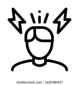Stressed Man Icon Vector. Outline Stressed Man Sign. Isolated Contour Symbol Illustration