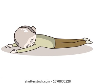 Stressed man lying - vector image