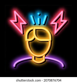 Stressed Man neon light sign vector. Glowing bright icon Stressed Man isometric sign. transparent symbol illustration