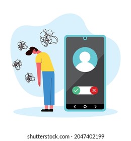 hombre estresado y smartphone pidiendo ayuda